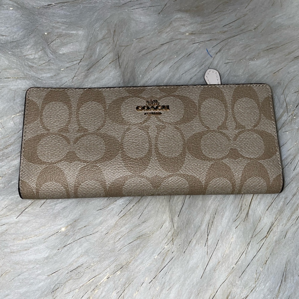 Coach Slim Wallet In Signature Canvas